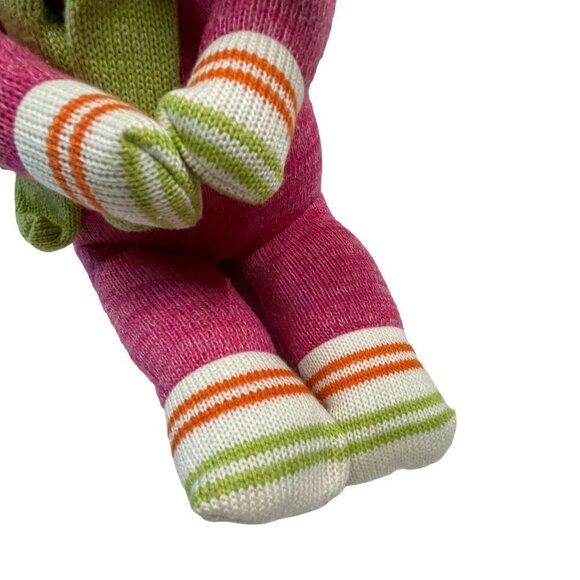 Seasons of Cannon Falls Pink Elephant Sock Monkey 14” Sitting Magnet Hands Plush - Picture 5 of 11